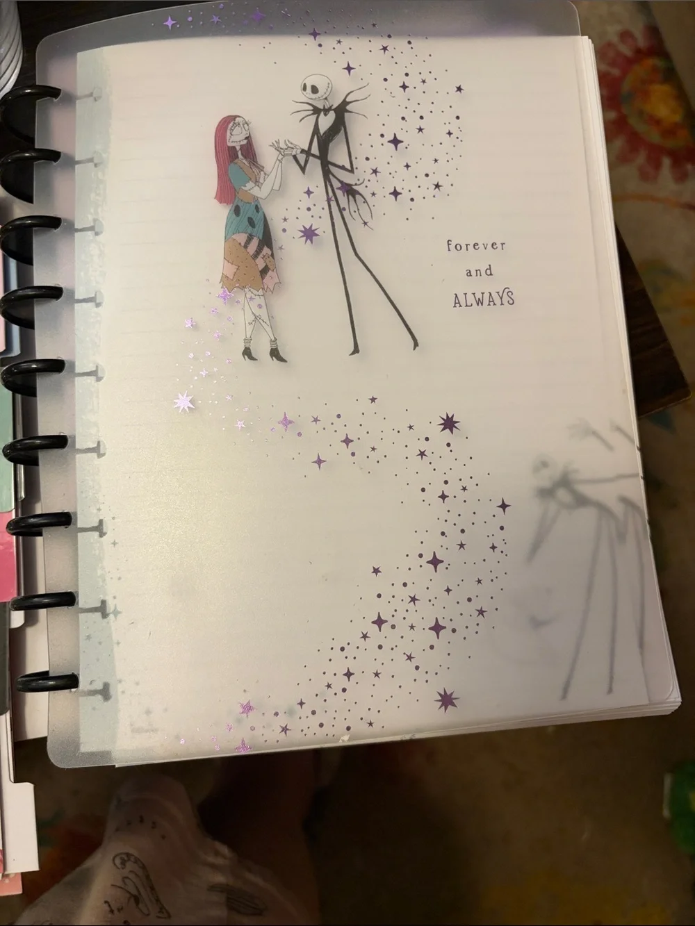 The Nightmare Before Christmas Forever and Always Purple Star Desk Calendar